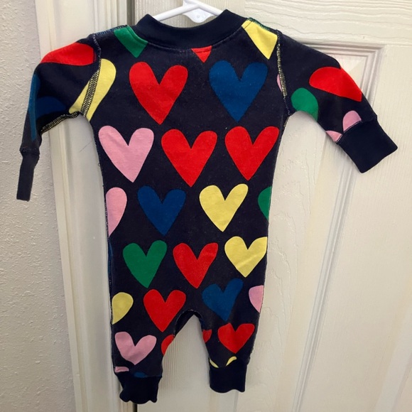 Hanna Andersson Heart Print Footless onesie 0-3 mo - Picture 6 of 6